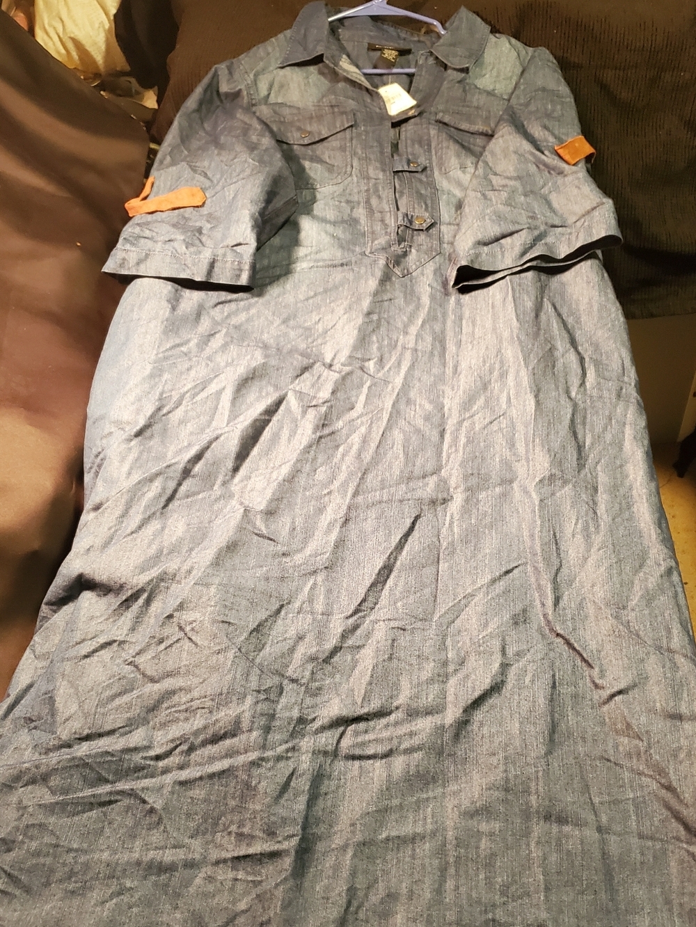 Ashley Stewart Maxi Long Dress in Denim Blue Size 18/24